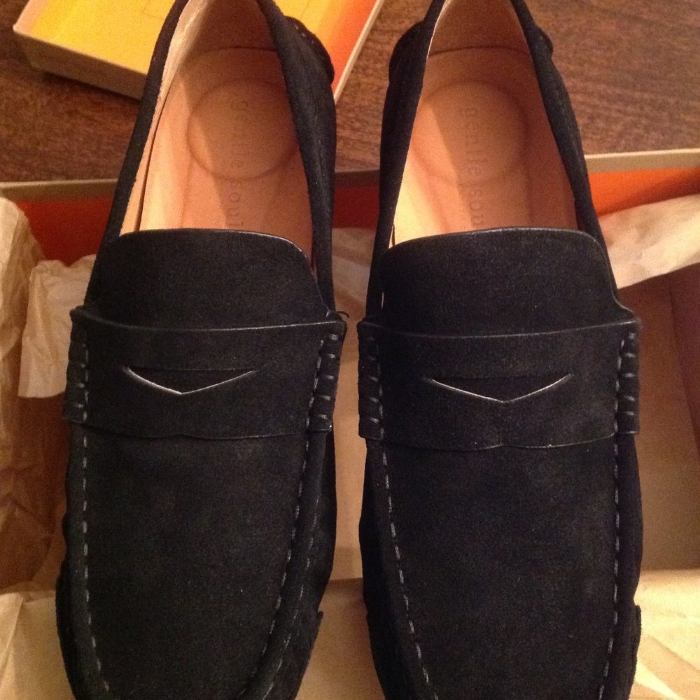 Gentle Souls Men's Mateo Black Suede Penny Loafers(Drivers) - 11.5M - New in Box
